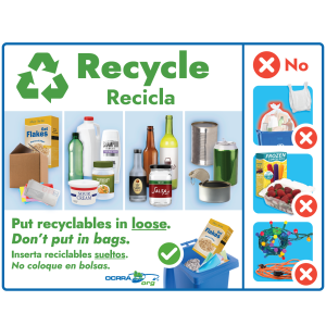 Mixed Recycling Decal (English & Spanish)